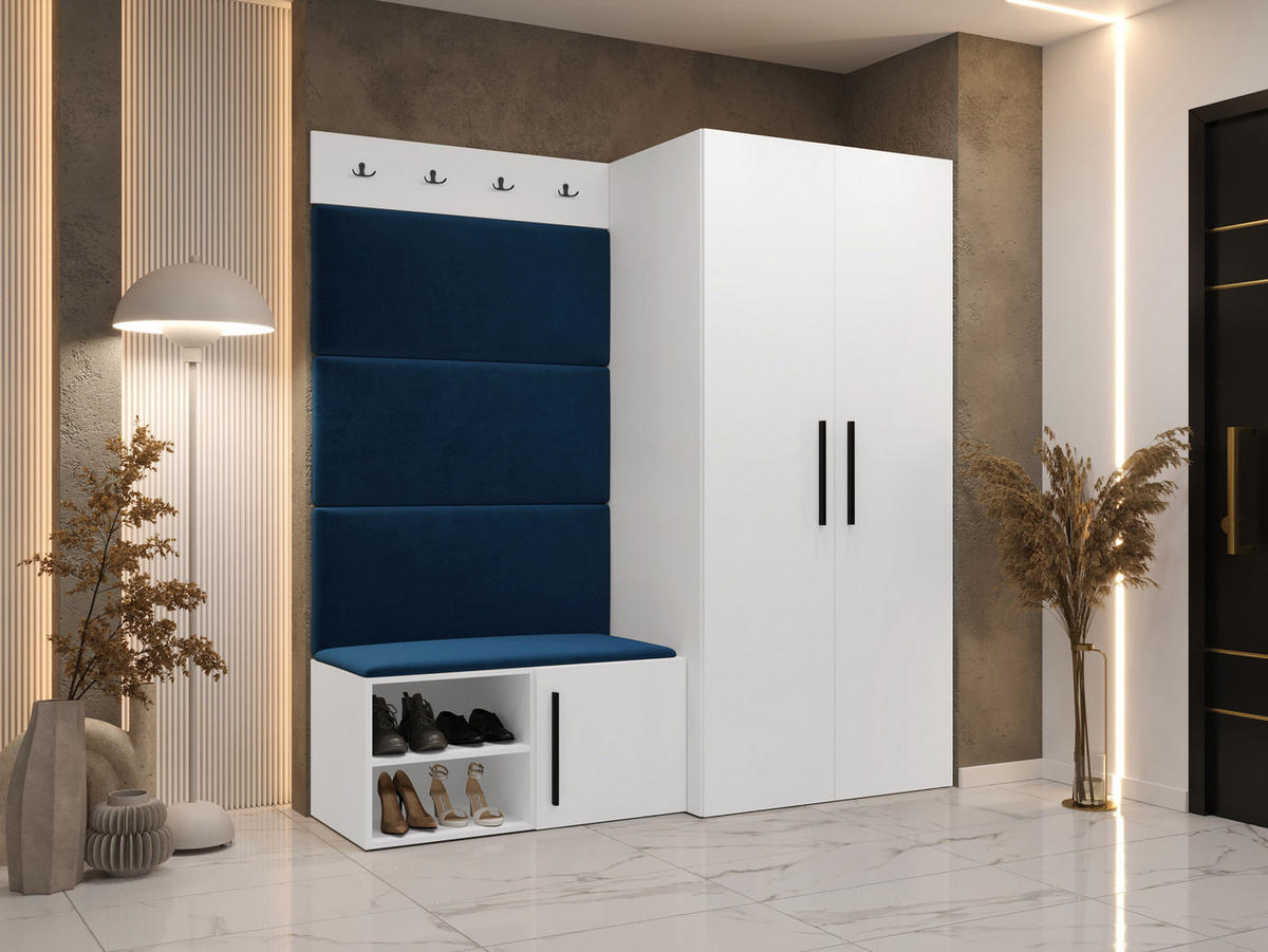 GARDEROBEN-SET Medi I - Blau/Schwarz, Holzwerkstoff/Kunststoff (80/191/50cm) - MIRJAN24