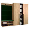 GARDEROBEN-SET 214/184/42 - Waldgrün/Eichefarben, Holz/Kunststoff (214/184/42cm) - MÖBEL KRYSPOL