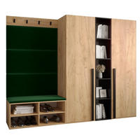 GARDEROBEN-SET 214/184/42 - Waldgrün/Eichefarben, Holz/Kunststoff (214/184/42cm) - MÖBEL KRYSPOL