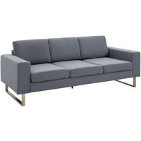 SOFA 3-Sitzer, Holz, Stoff, Dunkelgrau - Dunkelgrau, Holz (82/78/200cm) - HOMCOM