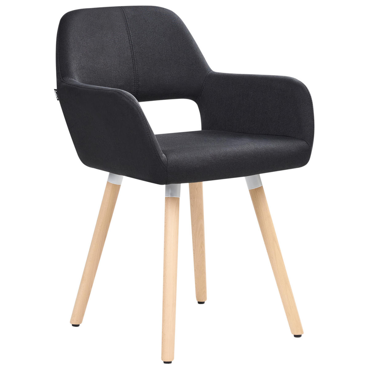 ESSZIMMERSTUHL 2er-Set Polsterbezug Schwarz Chicago - Schwarz, Holz/Textil (56/80/56cm) - Beliani