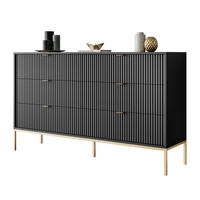 KOMMODE CORTADO GOLD KS154 MIT SCHUBLADEN SCHWARZ - Schwarz, Holzwerkstoff (154/91/39cm) - Lookway