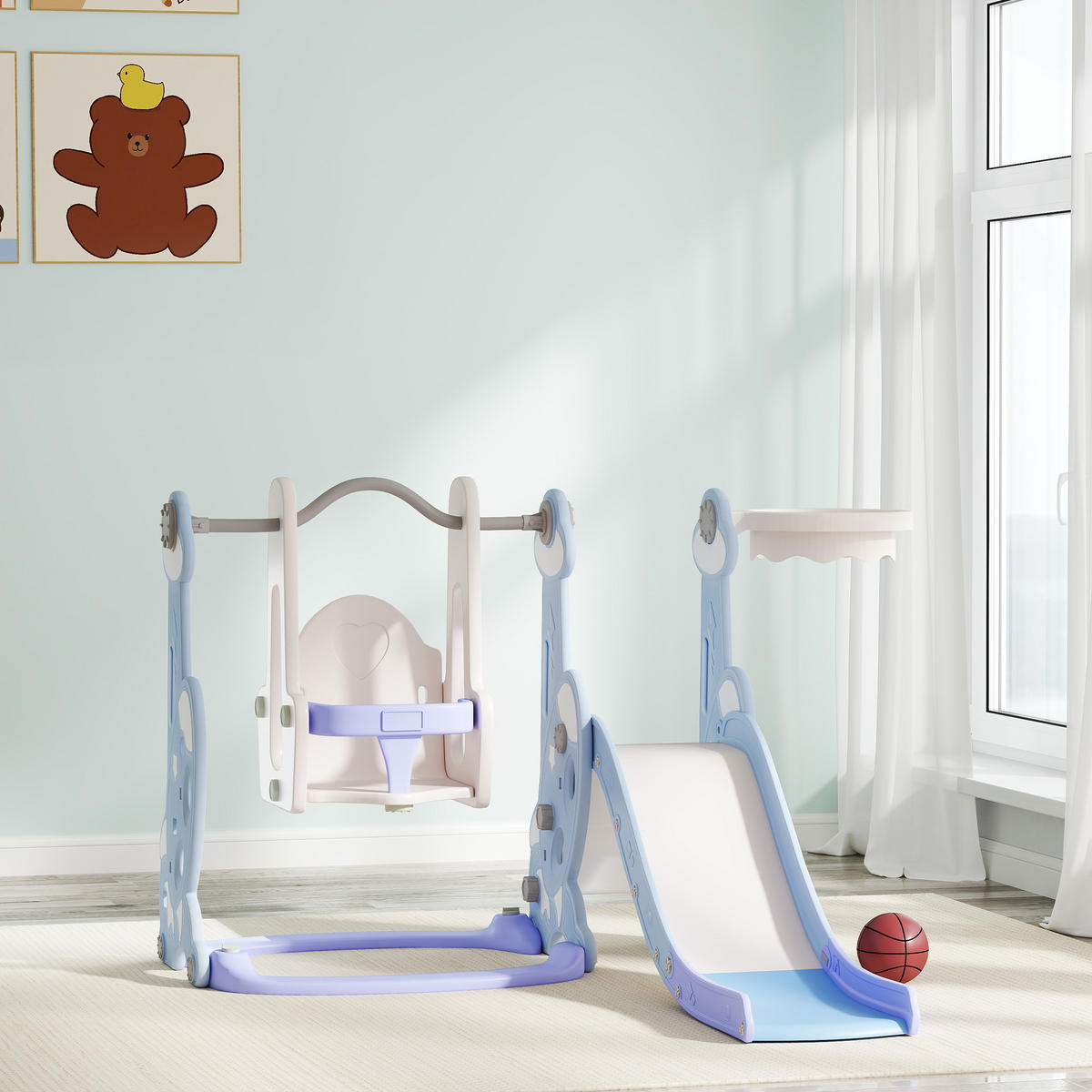 KINDERRUTSCHE DE-17978 Hellblau - Hellblau, Kunststoff (160/107/147.5cm) - ComfortXL