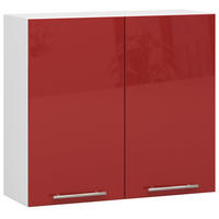 HÄNGESCHRANK Weiß, Rot Glanz 72/80/30 - Weiß, Holzwerkstoff (80/72/30cm) - RAUMHIRSCH FURNITURE
