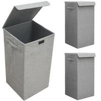 WÄSCHEKORB 2er Set 30/30/60 cm Hellgrau - Grau, Kunststoff (30/60/30cm) - Dunedesign