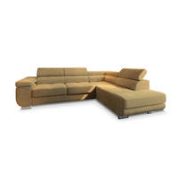 ECKSOFA APIRO R-S Gelb Kordstoff mit Schlaffunktion - Gelb, Holz (276/202cm) - MASSENO
