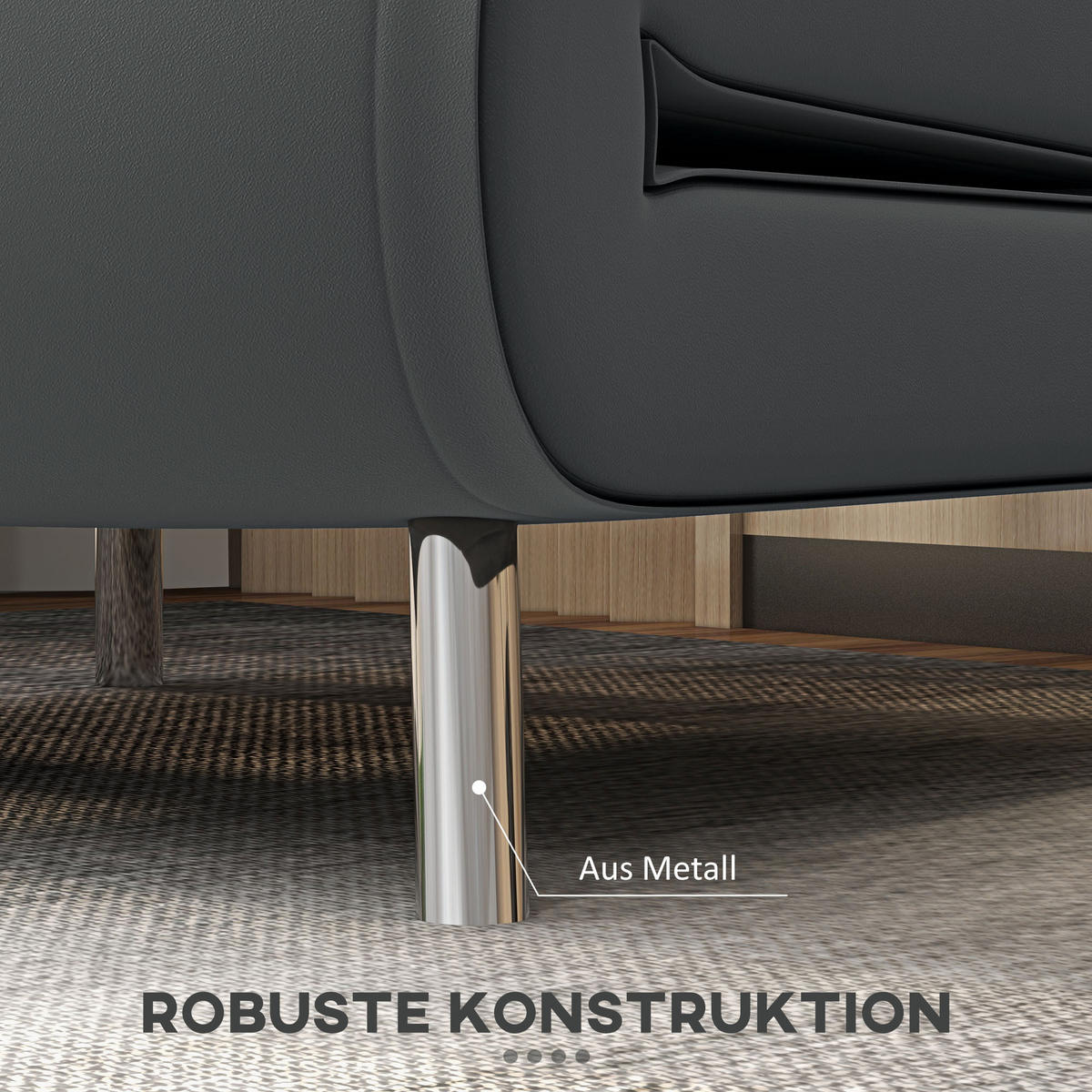SCHLAFSESSEL Klappsessel mit Bettfunktion, Einzelsofa mit Kissen, Samtoptik - Dunkelgrau/Silberfarben, Textil/Metall (88/83/77cm) - HOMCOM