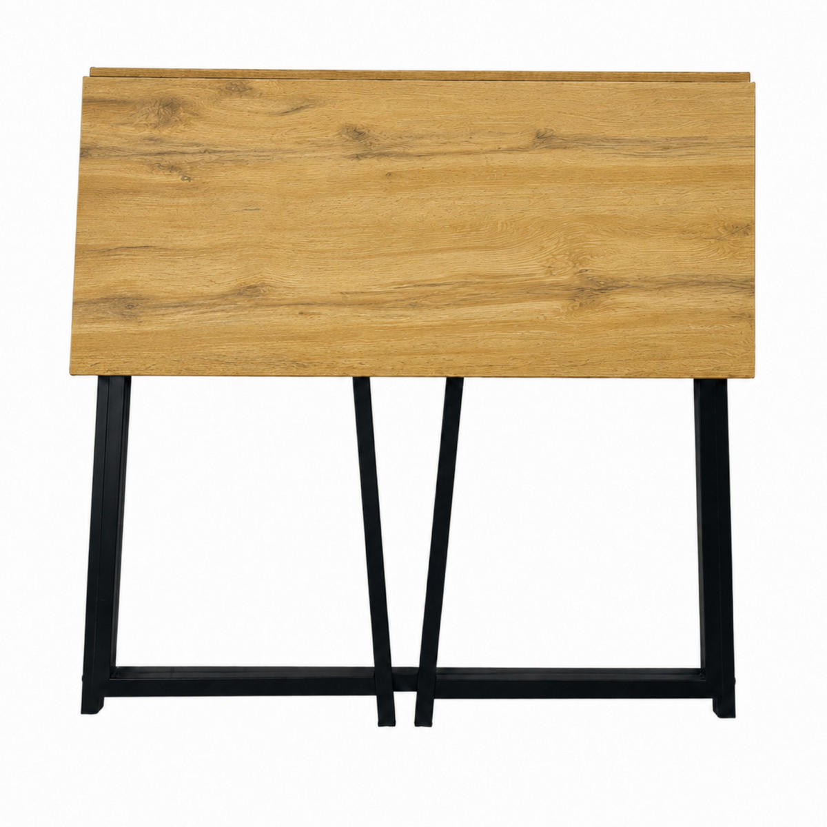 KLAPPSCHREIBTISCH MDF Metall Eiche Schwarz 80 x 40 x 74 cm platzsparend - Eichefarben/Schwarz, Holzwerkstoff/Metall (40/80/74cm) - Begryf