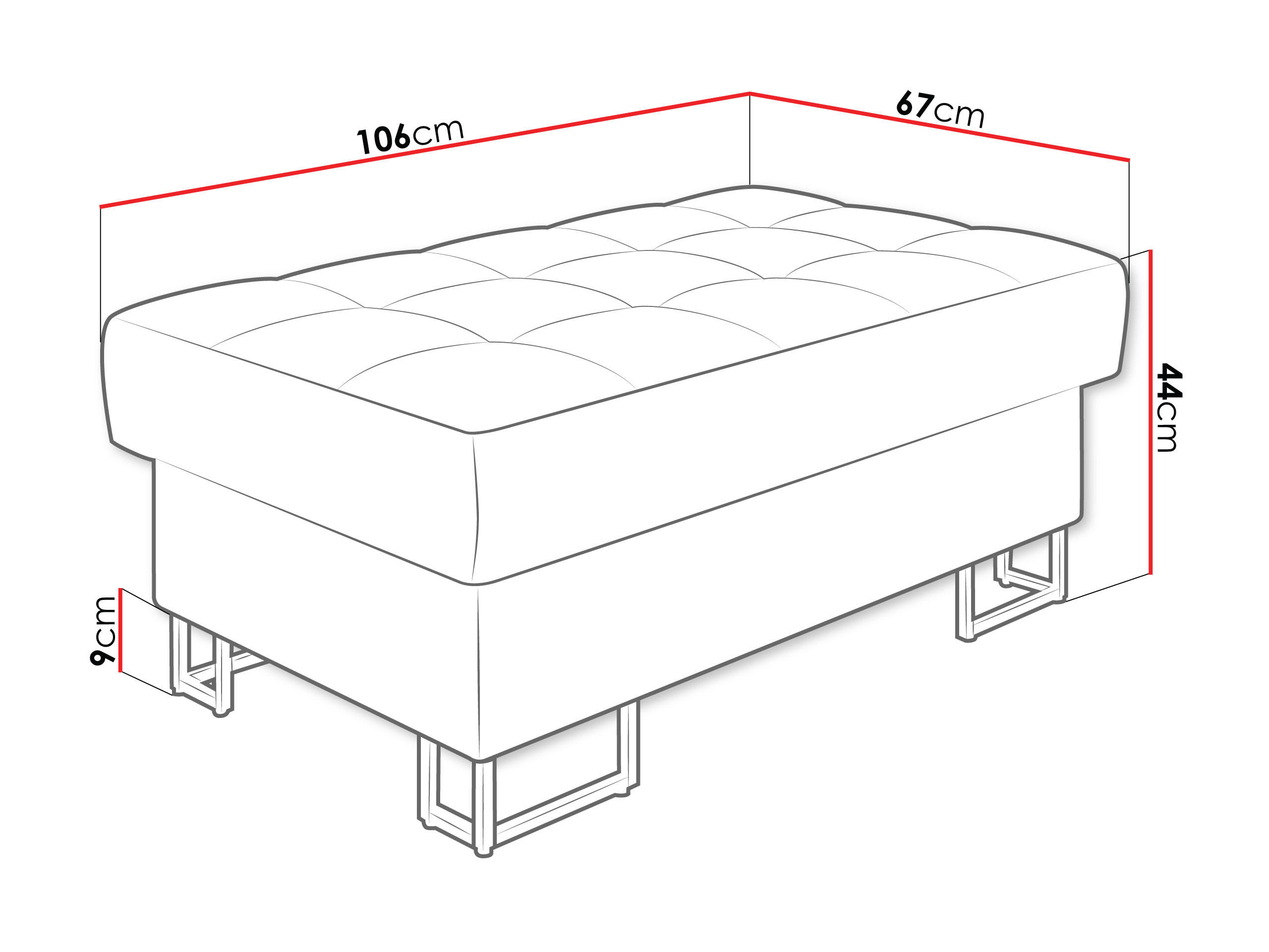 Thumbnail - Mirjan24 Polsterhocker, Dunkelblau, Textil, Rechteckig, 106x44x67 cm, Wohnzimmer, Hocker, Sitzhocker
