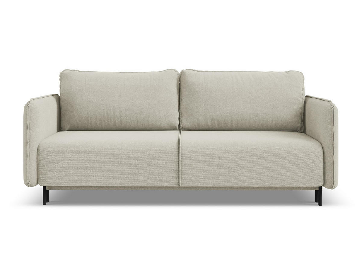 3-SITZER SOFA mit Schlaffunktion Strukturstoff Stoff Beige - Beige/Creme, Holz/Textil (226/90/92cm) - Makamii