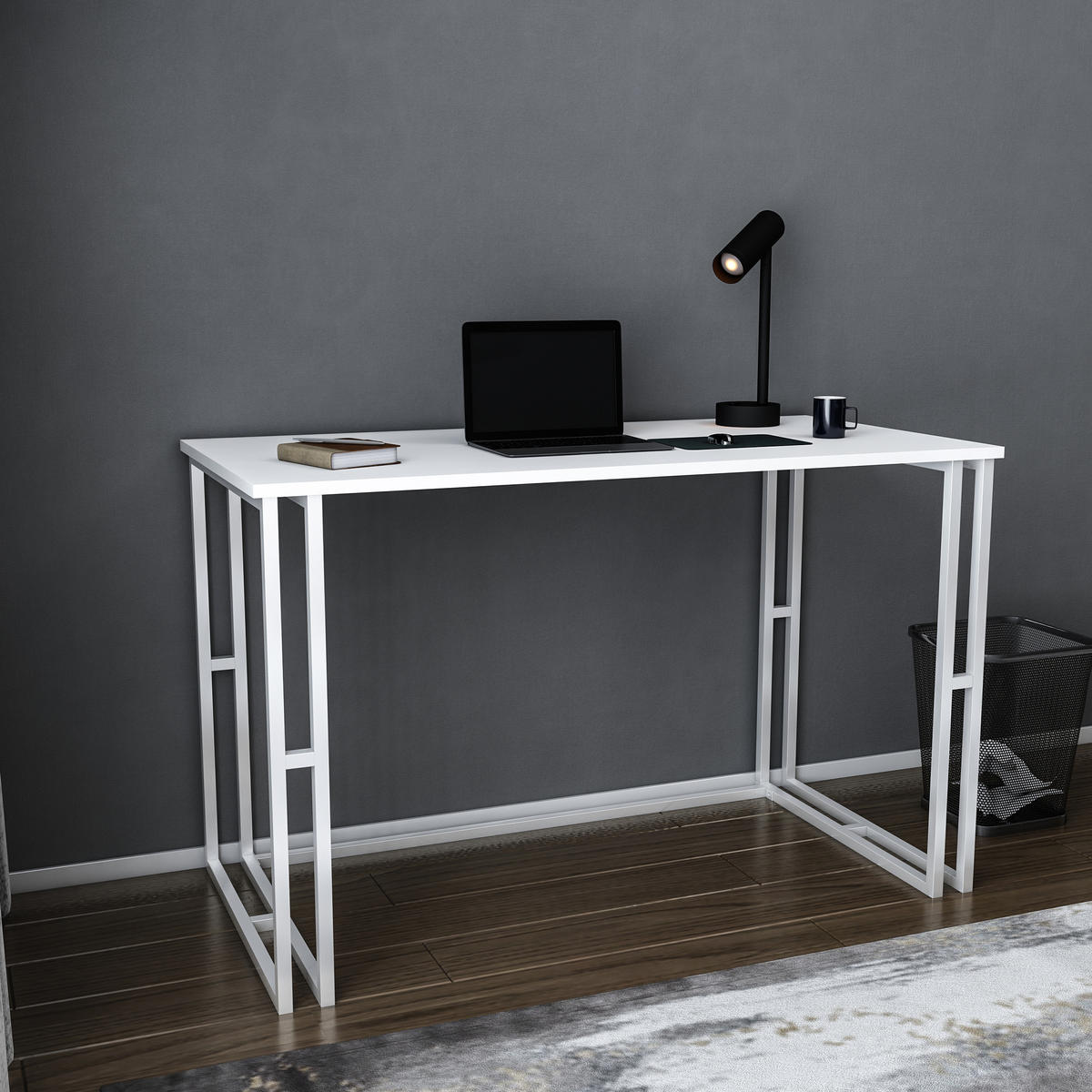 COMPUTERTISCH Kane Desk Weiß - Weiß, Holzwerkstoff (120/60/75cm) - Decorotika