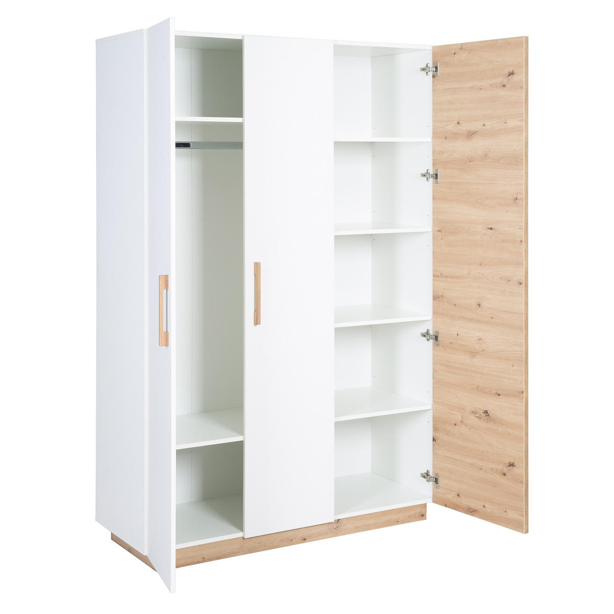 KLEIDERSCHRANK Lion - Weiß, Holz/Holzwerkstoff (132/200/52.5cm) - Roba