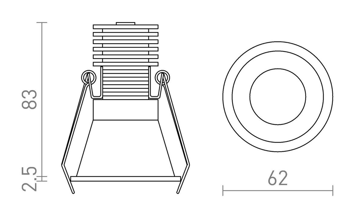 EINBAULEUCHTE OWEN Dimmbare Weiß 7 W IP54 - Weiß, Metall (65/65/12cm) - Rendl