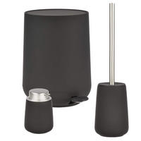 BAD ACCESSOIRES SET Nova 3tlg. black (schwarz) - Schwarz, Kunststoff (23/29/23cm) - Zone Denmark