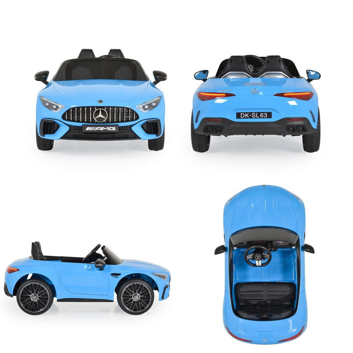 ELEKTROAUTO Mercedes Benz blau DK-SL63 Zweisitzer Fernbedienung Bluetooth - Blau, Kunststoff (125/78/52cm) - Moni