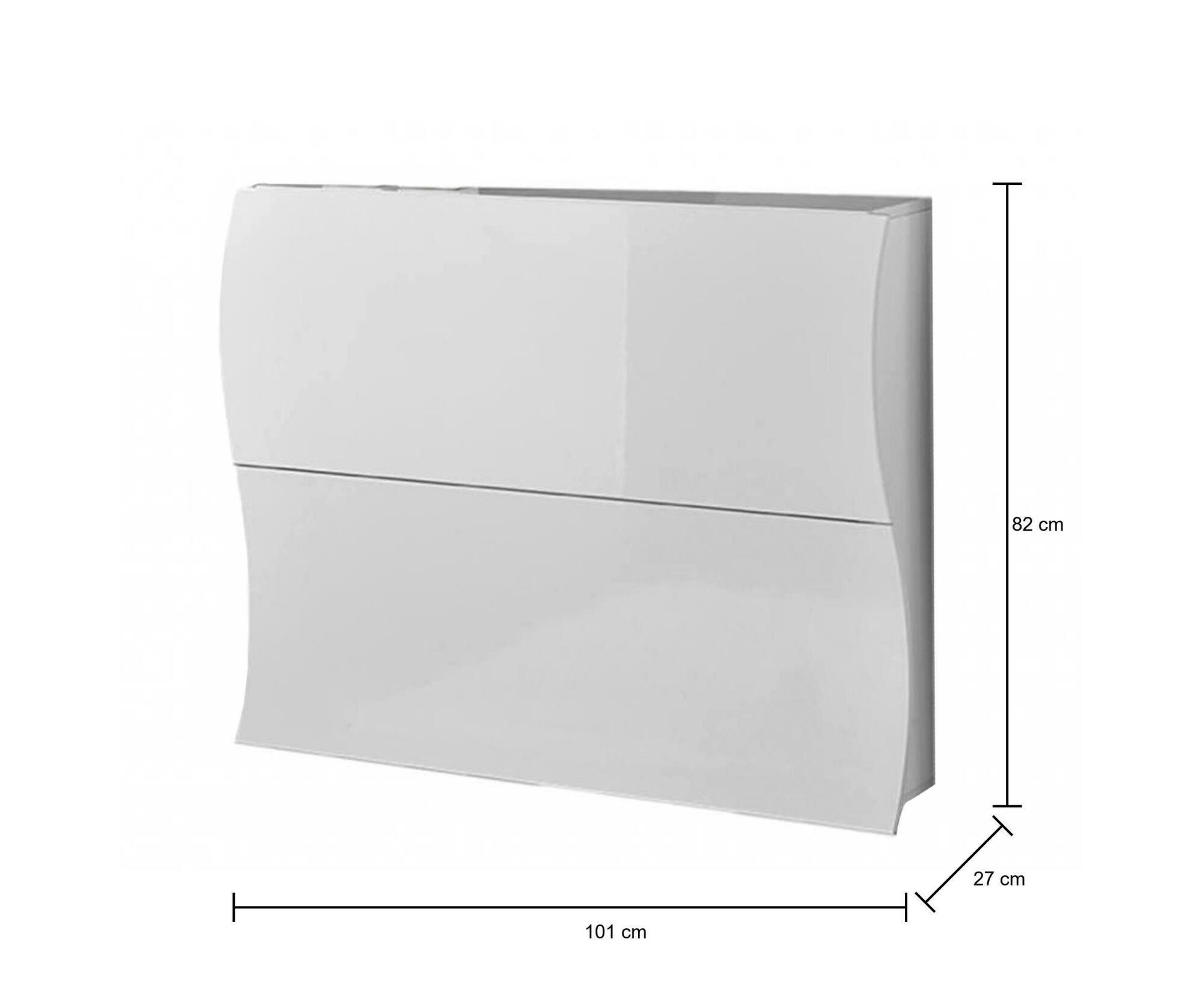 SCHUHSCHRANK Glänzendes Weiß 27/101/82 cm - Weiß, Holzwerkstoff (101/82/27cm) - DMORA