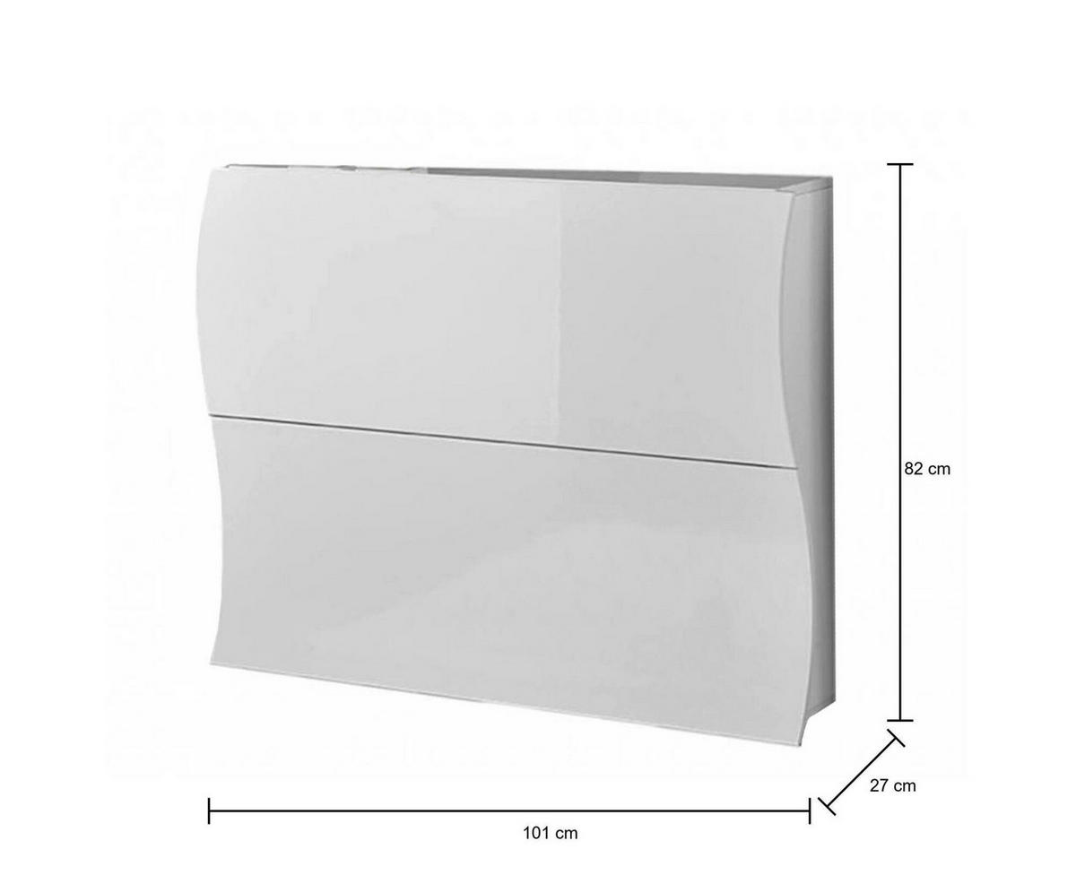 SCHUHSCHRANK Glänzendes Weiß 27/101/82 cm - Weiß, Holzwerkstoff (101/82/27cm) - DMORA