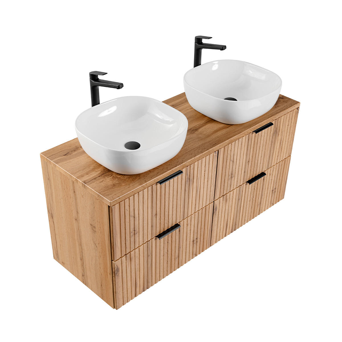 DOPPELWASCHTISCH 120.8cm Adriel Holz in Eichenoptik - Braun, Holzwerkstoff (120.8/59/46cm) - Petits-meubles