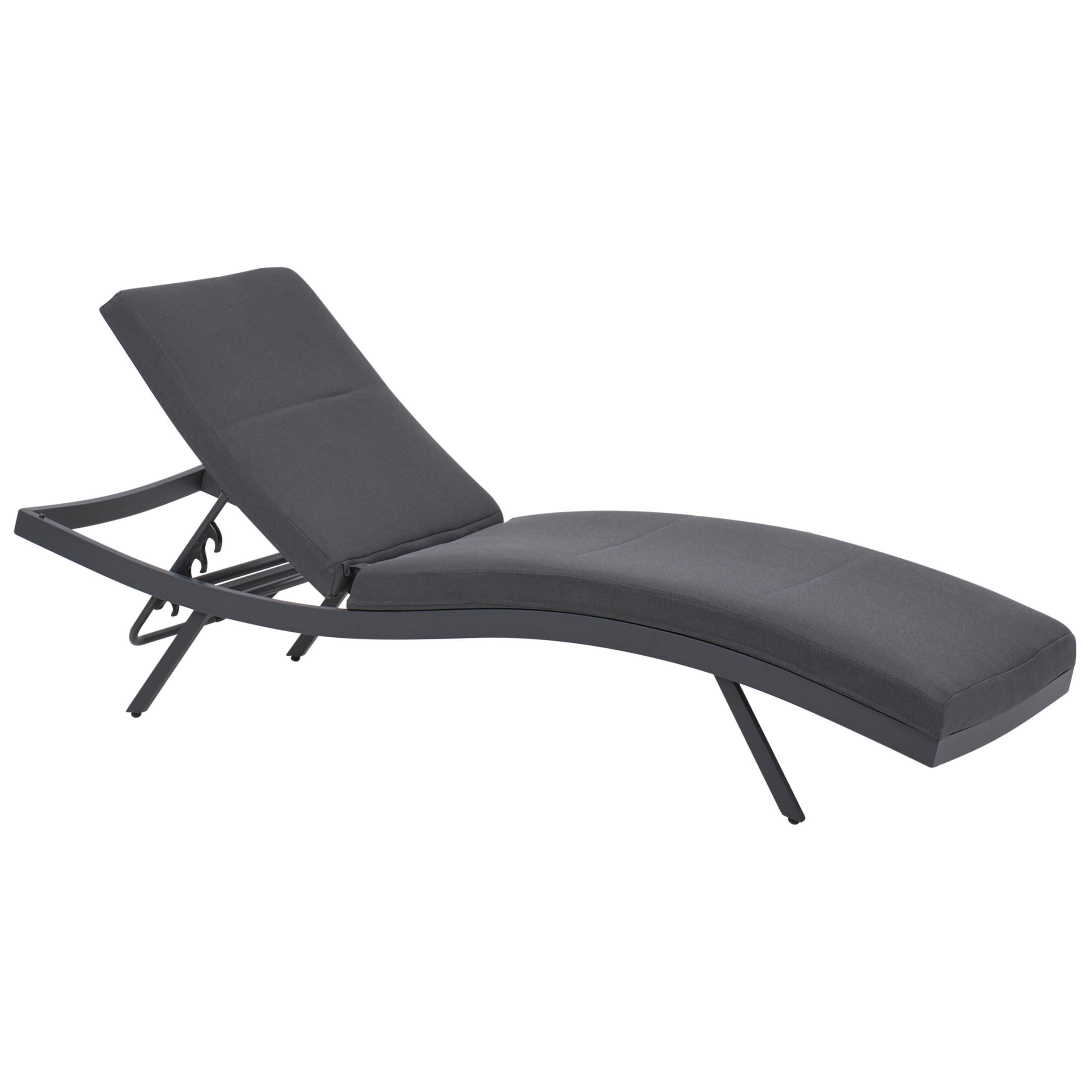SONNENLIEGE mit Kissen Dunkelgrau Amelia - Graphitfarben, Textil (65/31/199cm)