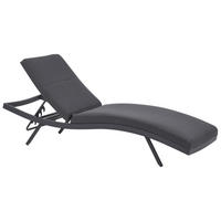 SONNENLIEGE mit Kissen Dunkelgrau Amelia - Graphitfarben, Textil (65/31/199cm)