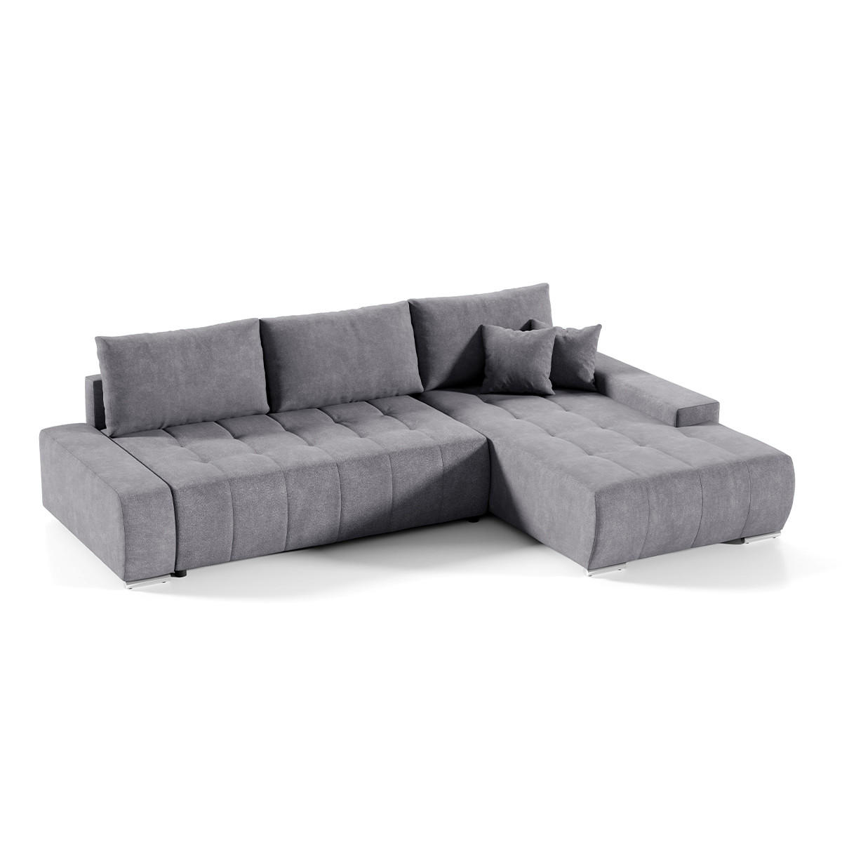 ECKSOFA Jonas 4 Sitzplätze Grau - Grau, Holzwerkstoff (265/185cm) - Petits-meubles
