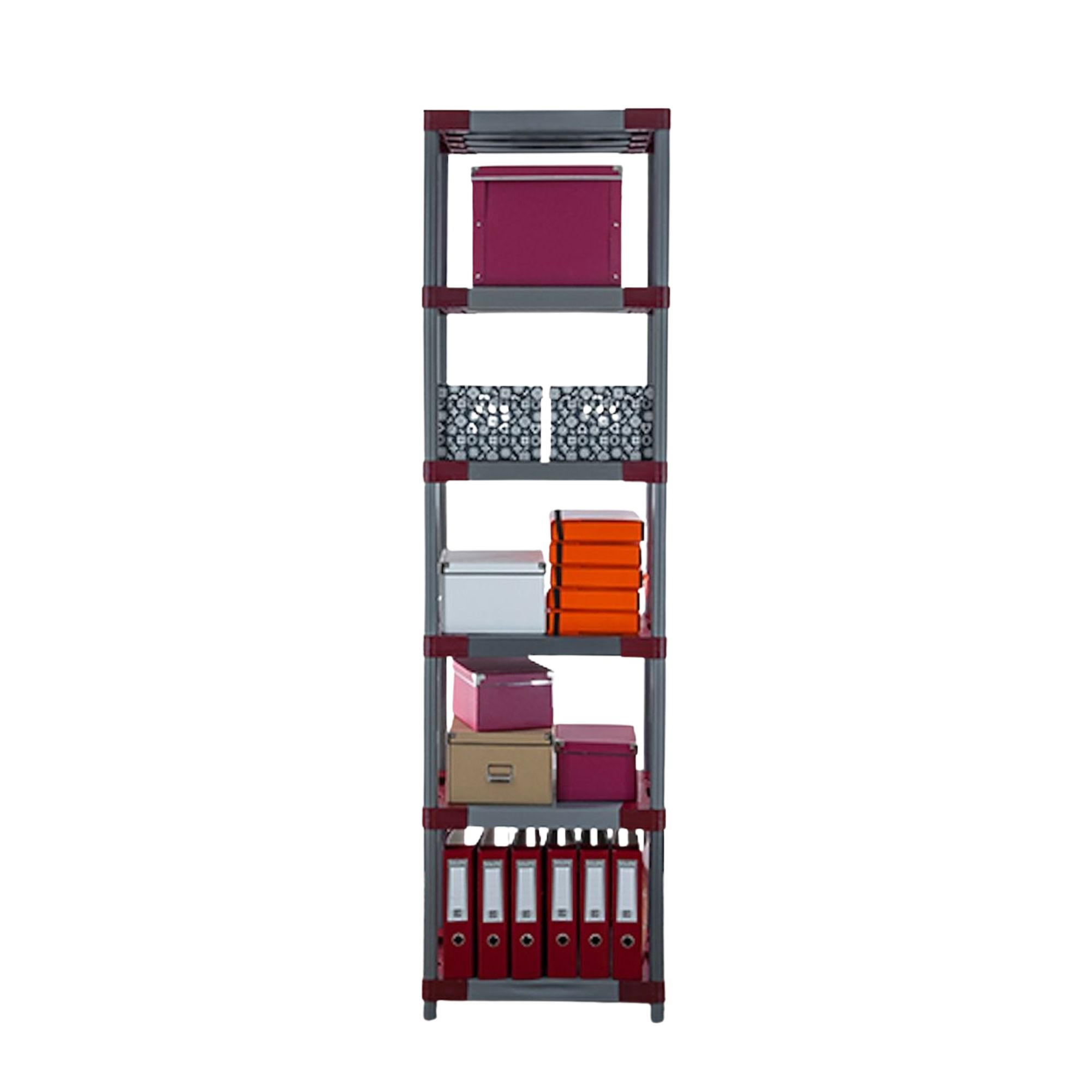 Proregal Kunststoffregal Rot 70x222x46 cm