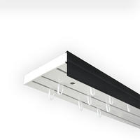 VORHANGSCHIENE SH, 3-läufig, Schiene weiß, Blende 5 cm schwarz, 360 cm - Schwarz, Kunststoff (4.7/1.7/360cm) - SN Deco