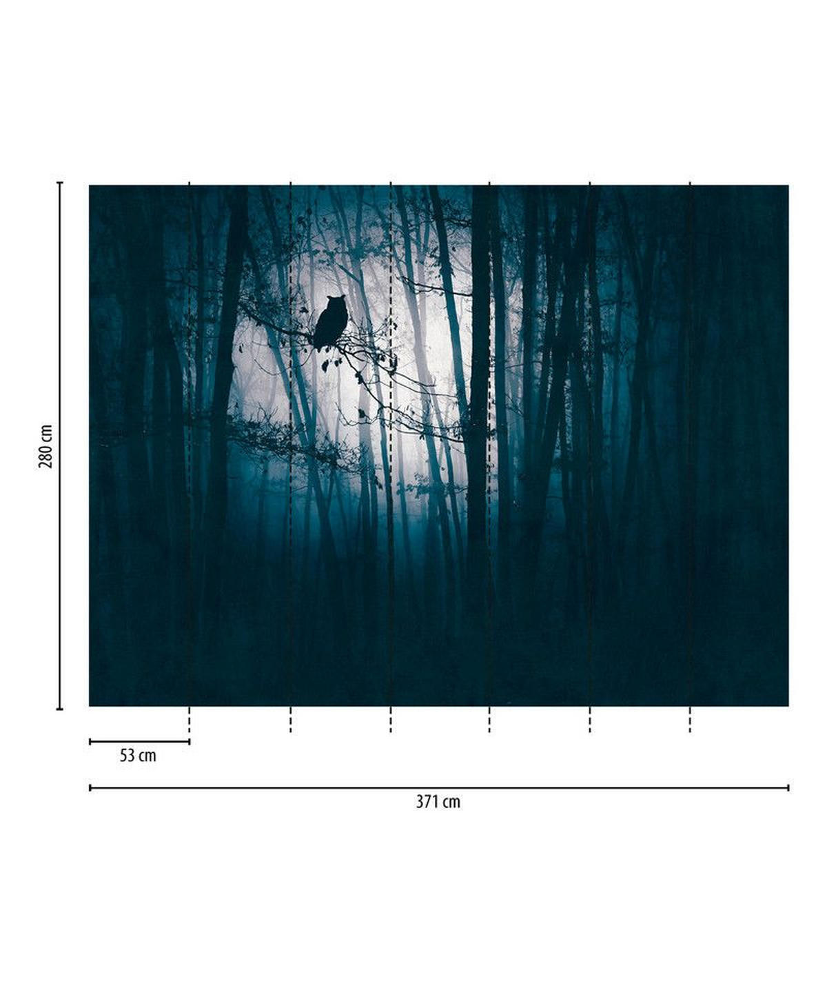 VLIESTAPETE Blau 371/280 cm - Blau/Schwarz, Textil (371/1cm) - KUNSTLOFT