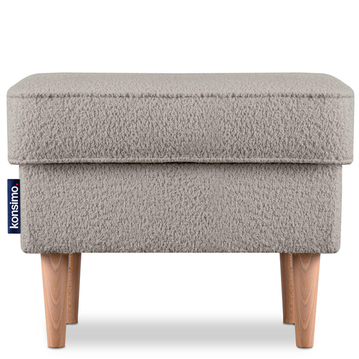 OHRENSESSEL STRALIS mit Sitzhocker, Beige - Graubraun, Textil (82/108/80cm) - KONSIMO®