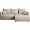 ECKSCHLAFSOFA Henry Mini beige rechts - Beige/Schwarz, Kunststoff/Textil (221/153cm) - Beautysofa