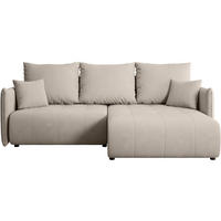 ECKSCHLAFSOFA Henry Mini beige rechts - Beige/Schwarz, Kunststoff/Textil (221/153cm) - Beautysofa