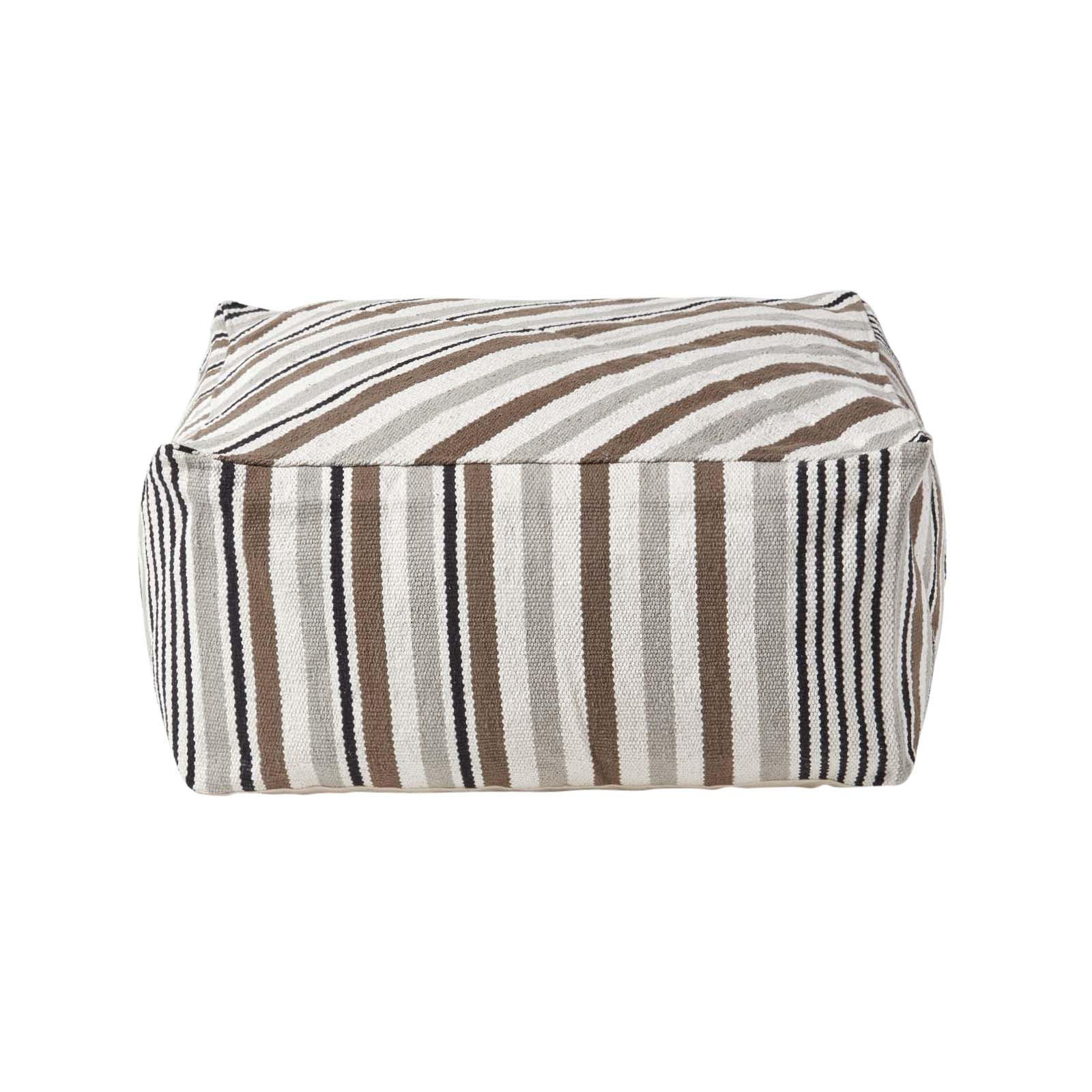 SITZPOUF mit Streifenmuster, 60/60/30 cm - Grau, Textil (60/30/60cm) - Homescapes