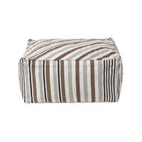 SITZPOUF mit Streifenmuster, 60/60/30 cm - Grau, Textil (60/30/60cm) - Homescapes
