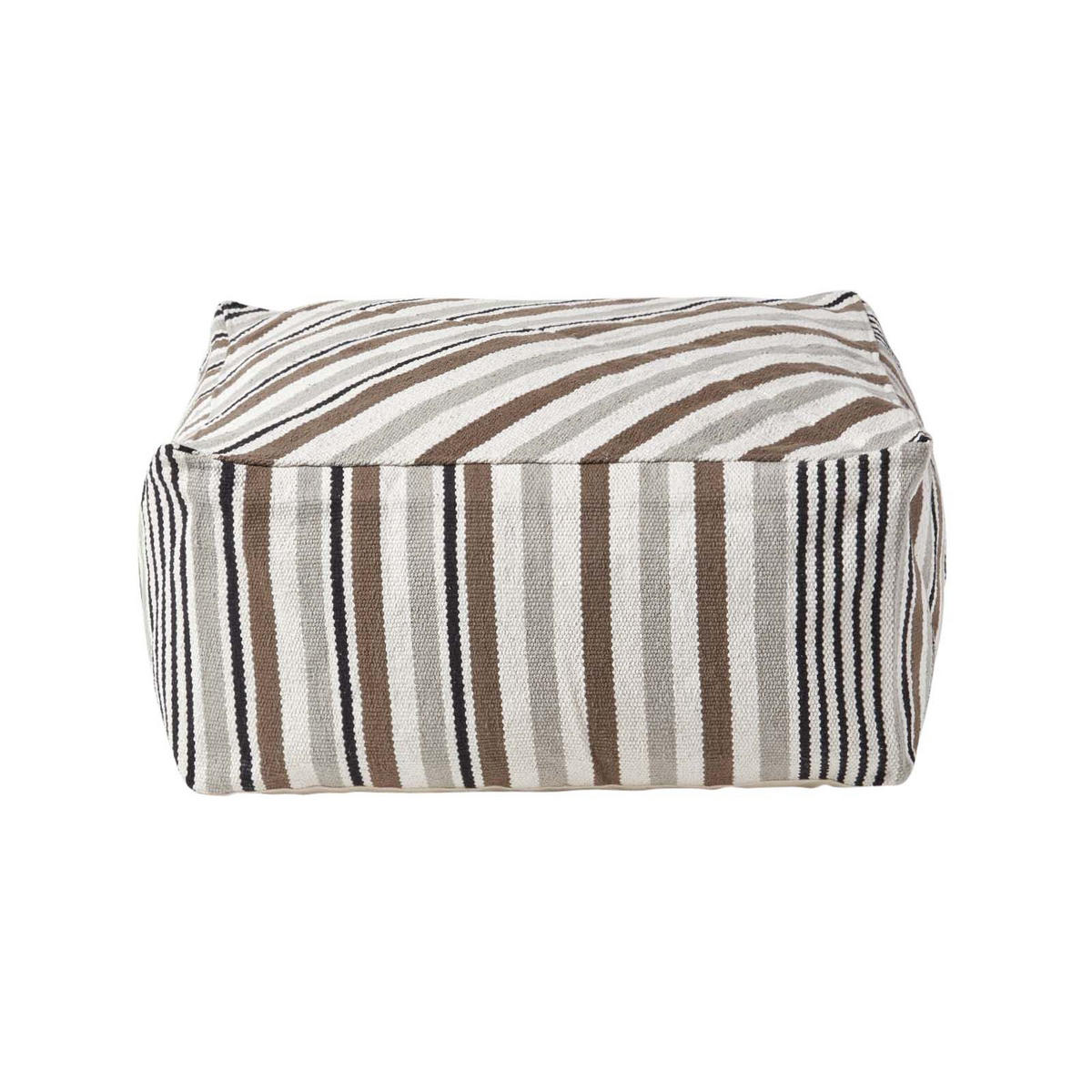 SITZPOUF mit Streifenmuster, 60/60/30 cm - Grau, Textil (60/30/60cm) - Homescapes
