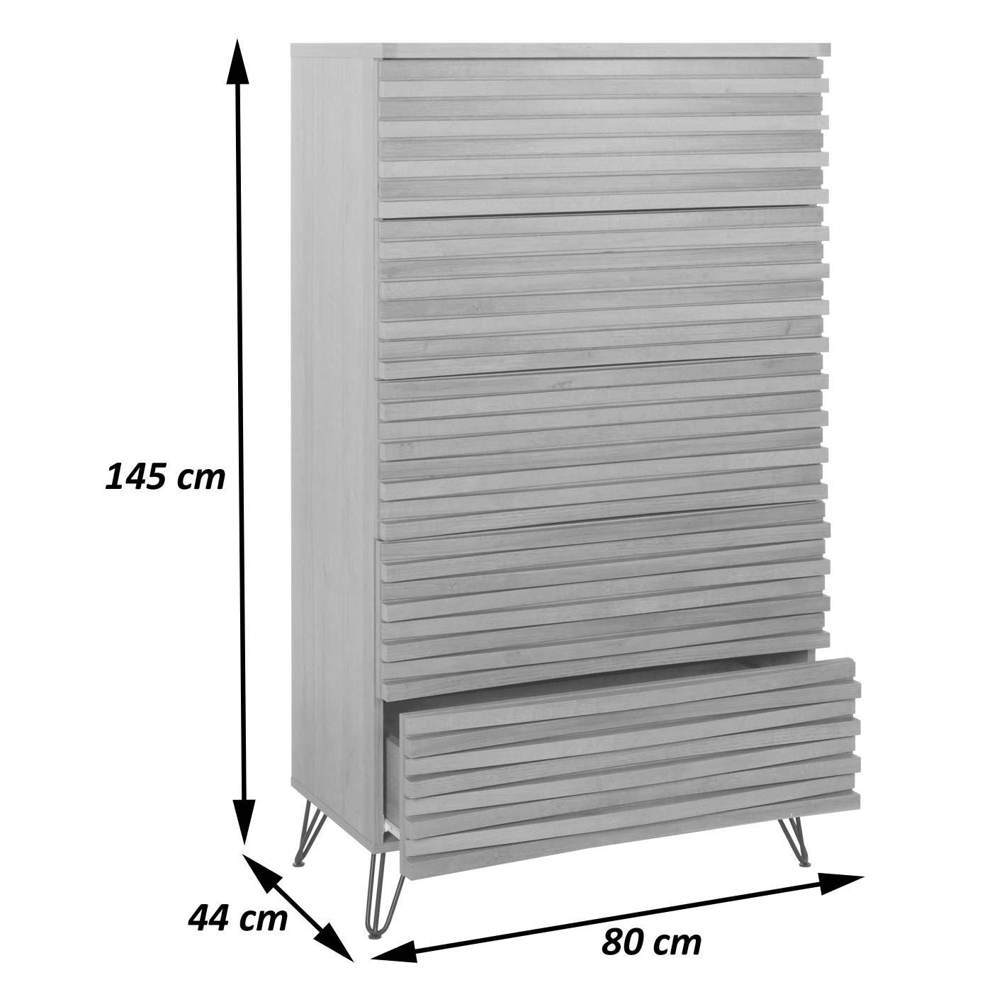 Thumbnail - MCW Kommode, Walnuss, Holzwerkstoff, 80x145x44 cm, Wohnzimmer, Kommoden & Sideboards, Kommoden