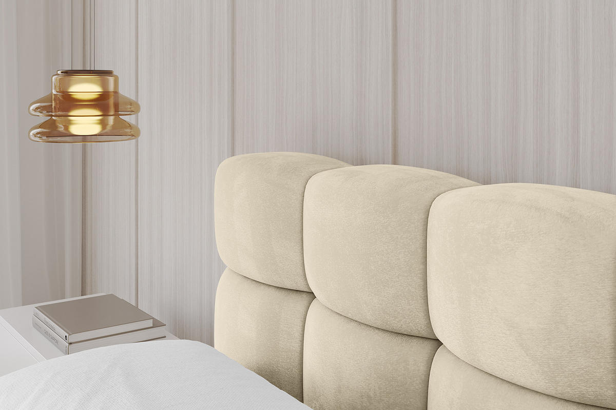 POLSTERBETT mit Bettkasten und Lattenrost, Bett mit Matratze H3/H4 - LEYA-v1 140x200 Beige - Beige, Holzwerkstoff/Textil (140/200cm) - ALTDECOR