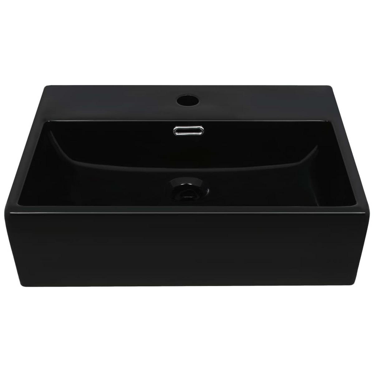 WASCHBECKEN Labounty 51.5/38.5/15 cm - Schwarz, Keramik (51.5/15/38.5cm) - Nettlife