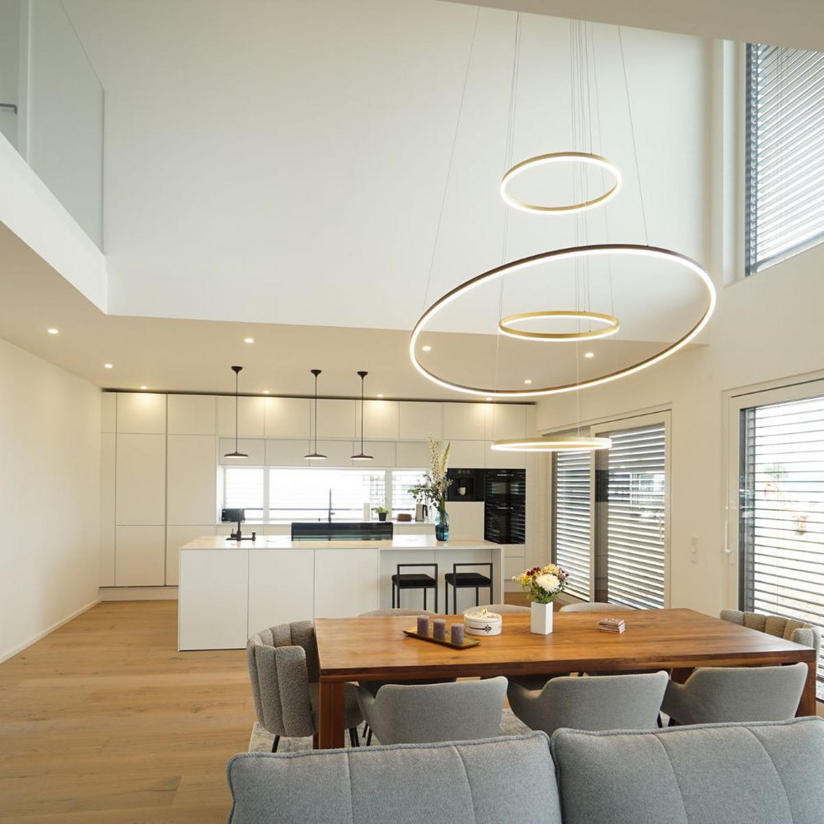 LED-HÄNGELAMPE Gold Ø 150cm - Goldfarben, Metall (150/1.3/3.3cm) - s.luce