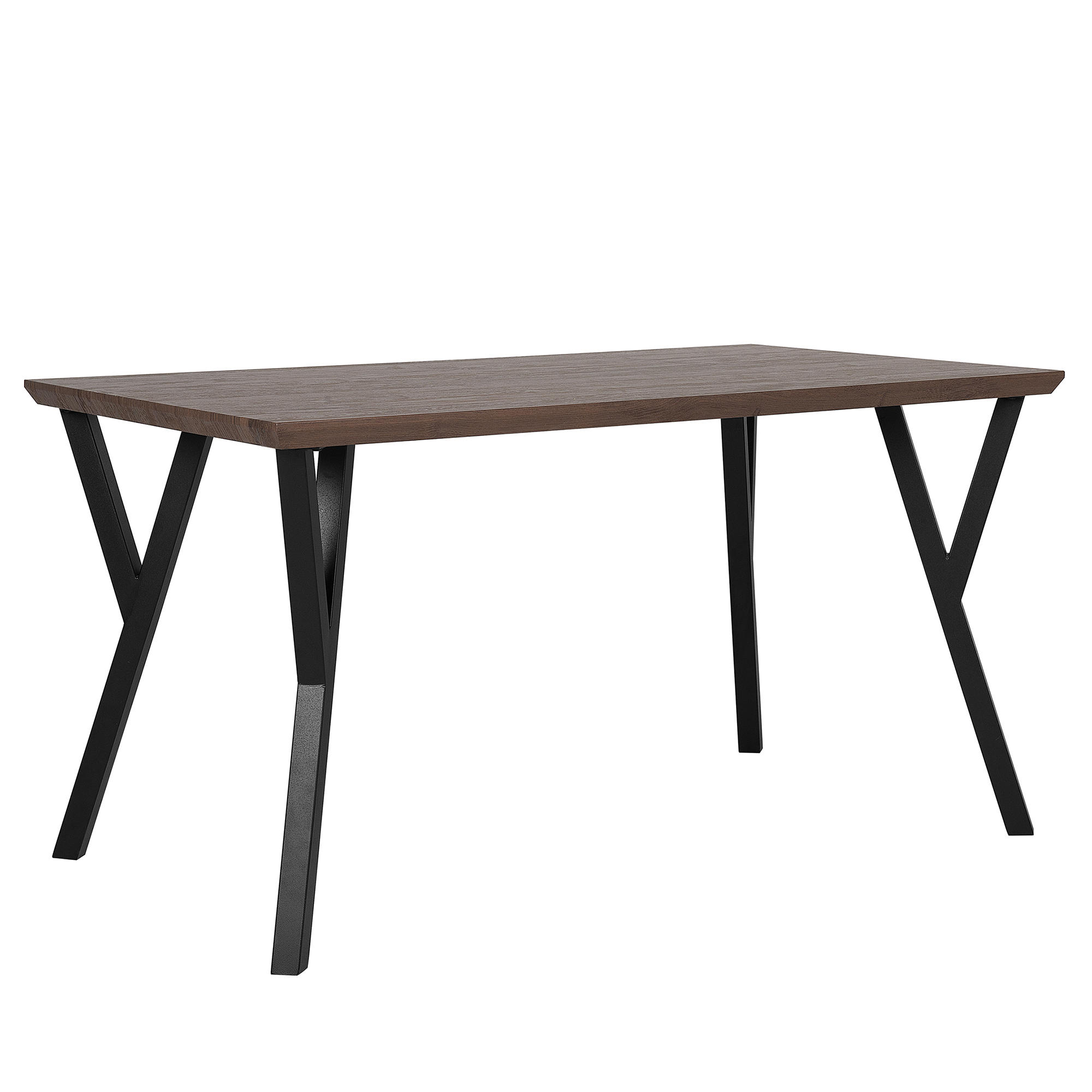 ESSTISCH 140/80/75 cm Dunkelbraun, Schwarz Rechteckig Bravo - Dunkelbraun, Holzwerkstoff (140/80/75cm) - Beliani