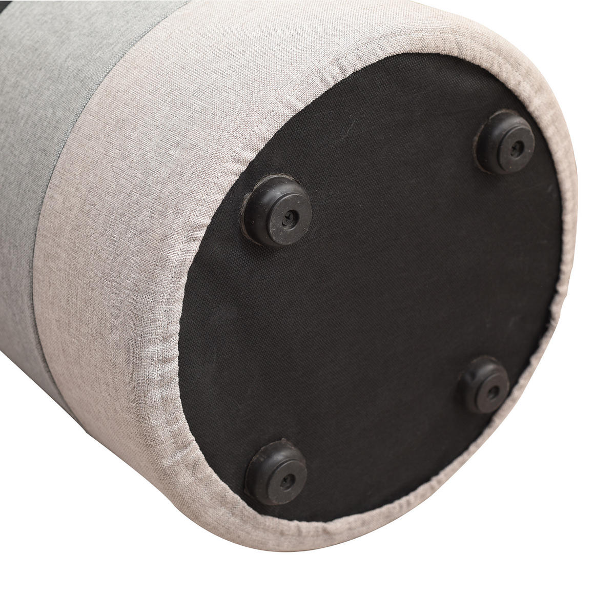 POUF Grau 35/35/45 cm - Weiß, Textil (35/45/35cm) - Mobili Rebecca