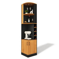 HIGHBOARD DE-38705 40/40/182 cm Weinglasregal und 4 Weinfächer Schwarz - Schwarz, Holzwerkstoff (40/182/40cm) - ComfortXL