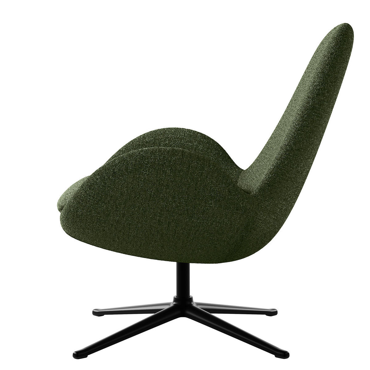 SESSEL - Schwarz/Grün, Textil/Metall (87/90/82cm) - home24