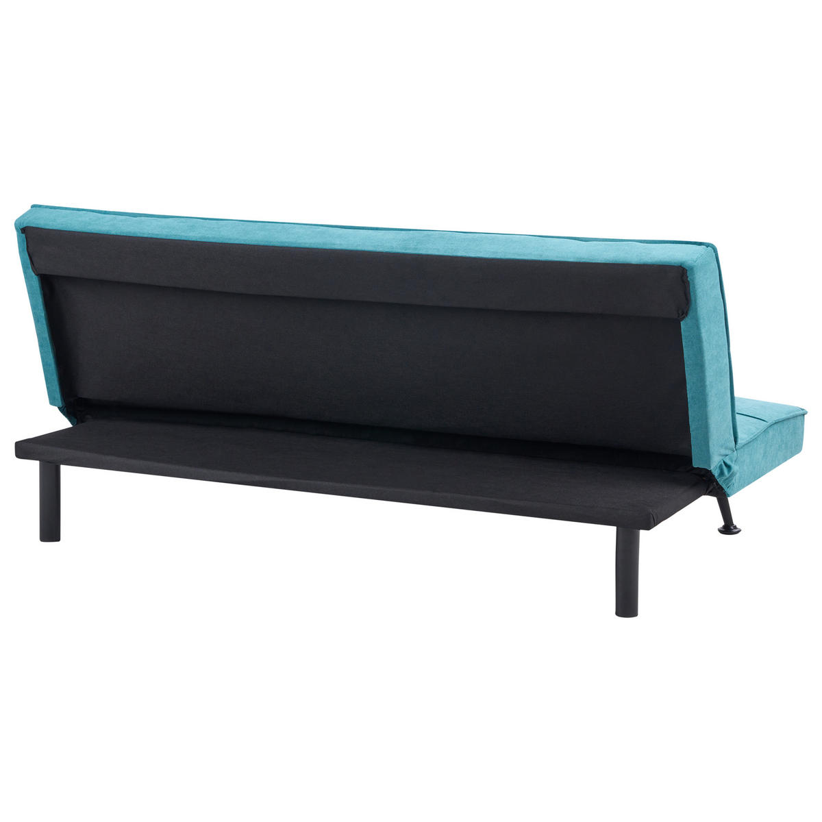 SCHLAFSOFA 168/105 cm Seeblau Hasle - Schwarz/Hellblau, Textil (168/75/88cm) - Beliani