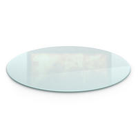 SKLENĚNÁ PODLOŽKA pod kamna Ø50 cm – mléčné sklo - průhledná, sklo (50/60/0.4cm) - TULUP