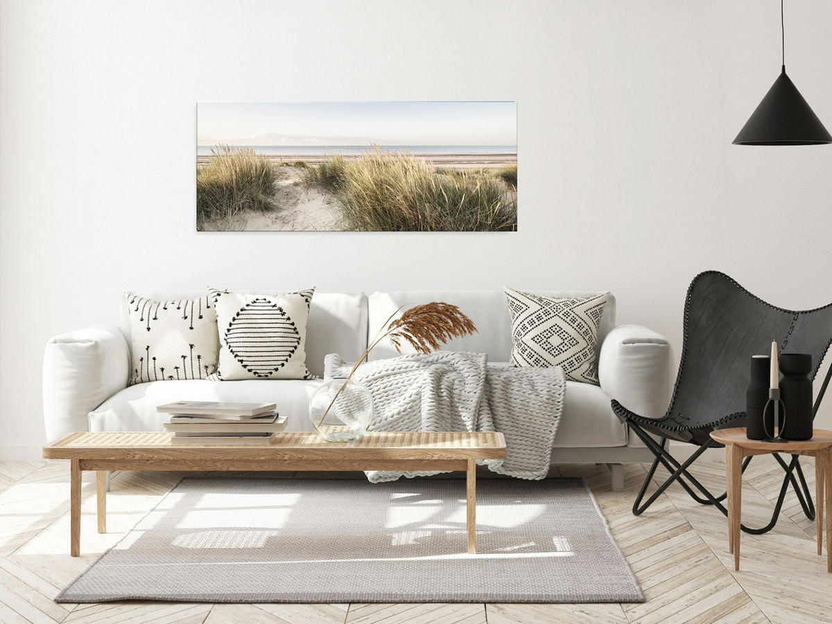 GLASBILD 125x50 cm Dünen Strand - Beige, Glas (125/50cm) - artissimo