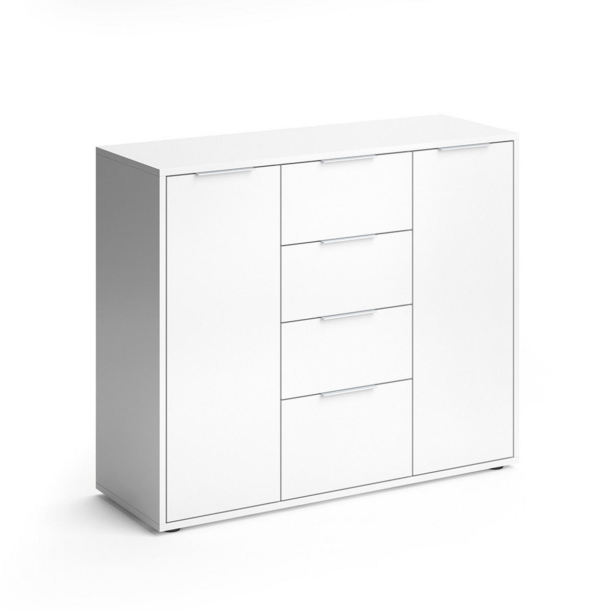 KOMMODE Leon Weiß 100 x 84 cm - Weiß, Holzwerkstoff (35/84/100cm) - Vicco