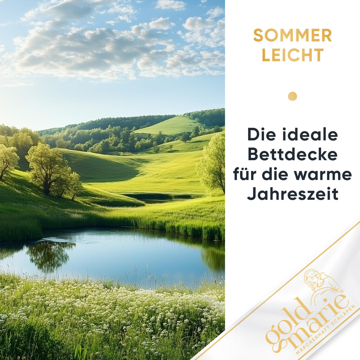 SOMMERBETTDECKE MARIE Entendaunen leicht - Weiß, Naturmaterialien/Textil (200/220cm) - Goldmarie 