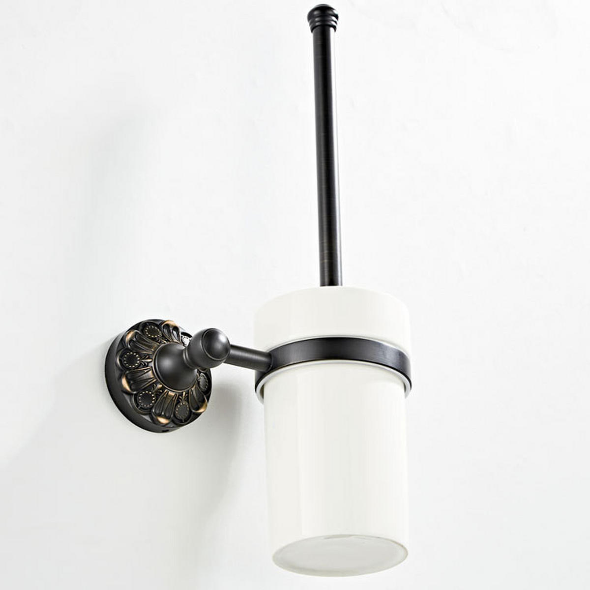 TOILETTENBÜRSTENHALTER – Vintage-Schwarz (16 x 10,5 x 36 cm) - Schwarz, Metall (17/36.5/10.5cm)