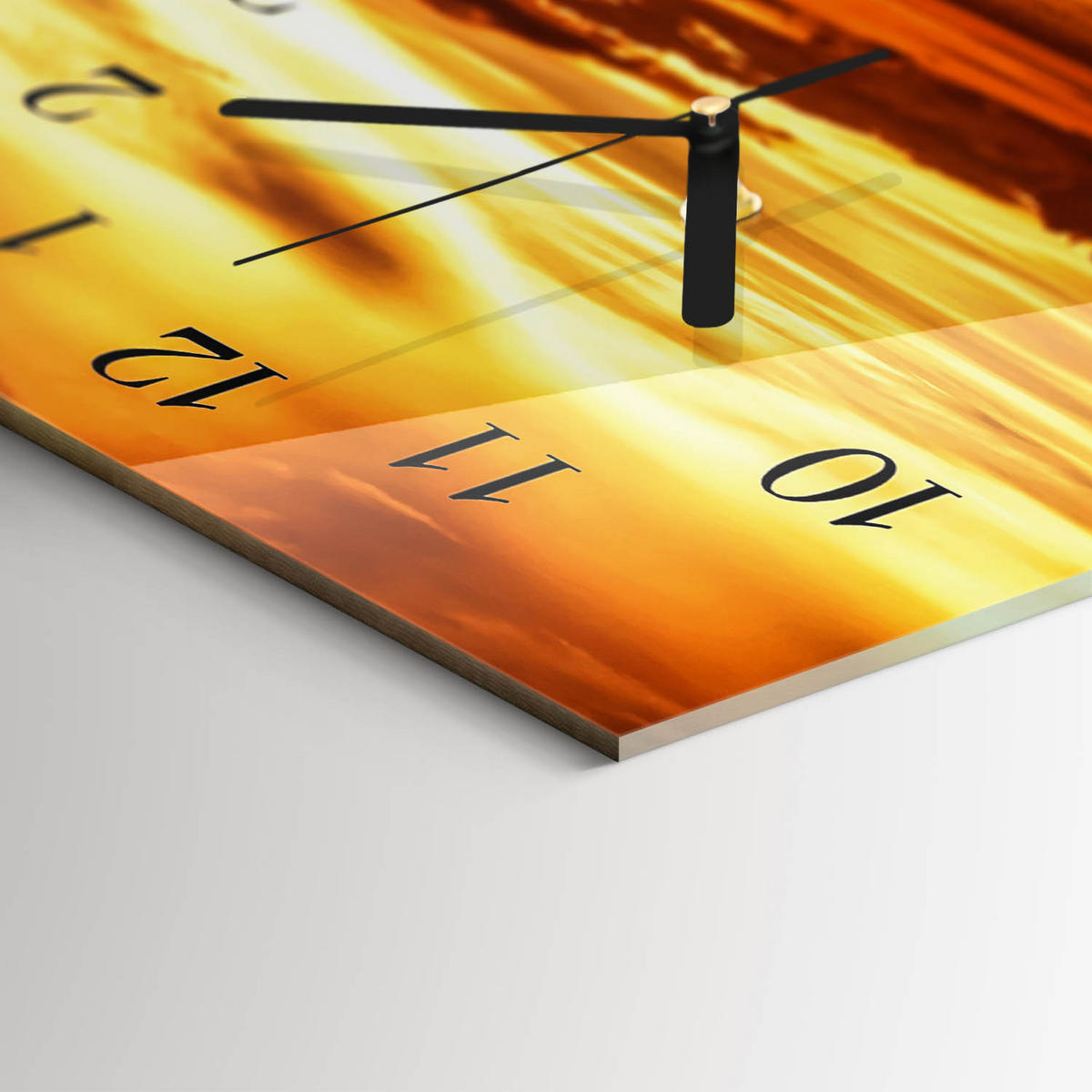 WANDUHR 60x30 cm - Pfeffer - Orange, Glas (60/30/0.4cm) - TULUP