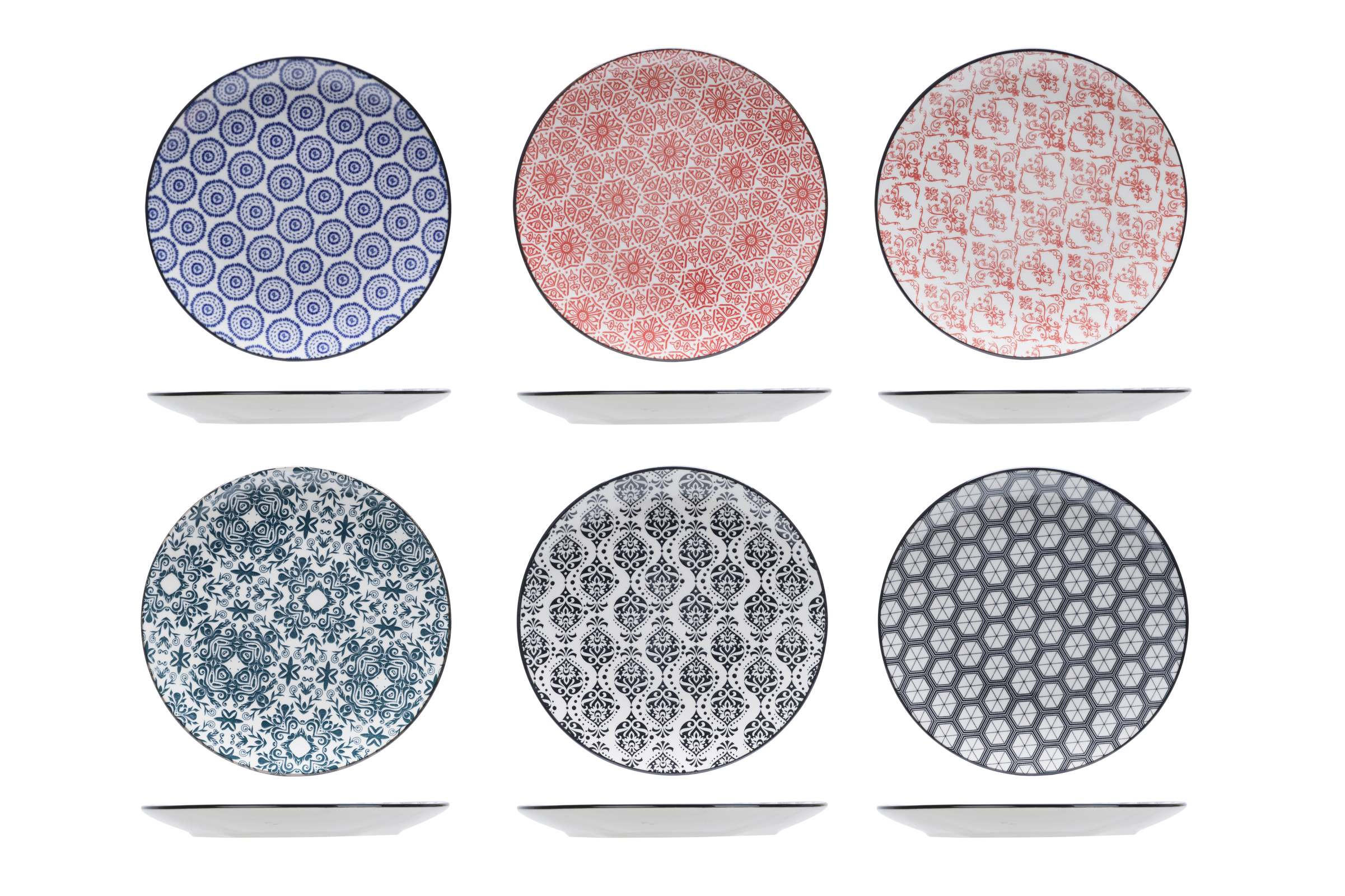 FRÜHSTÜCKTELLER / Dessertteller Delirio ø 19 cm - 6 Stück - Multicolor, Keramik (2/2/19cm) - Cosy & Trendy